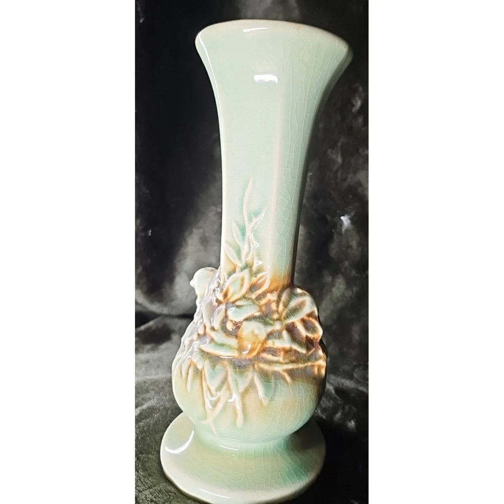Pair Vintage‎ McCoy Pottery rustic birds in nest - 8